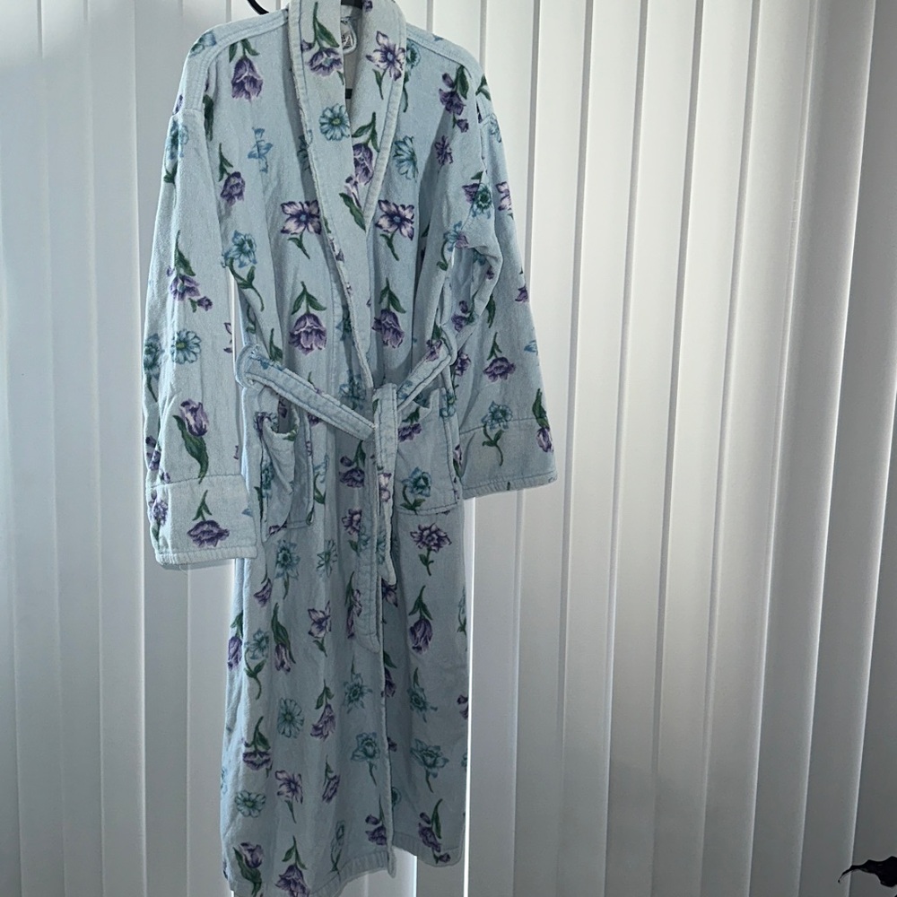 Floral Turkish terry cotton BathRobe - Picture 8 of 11